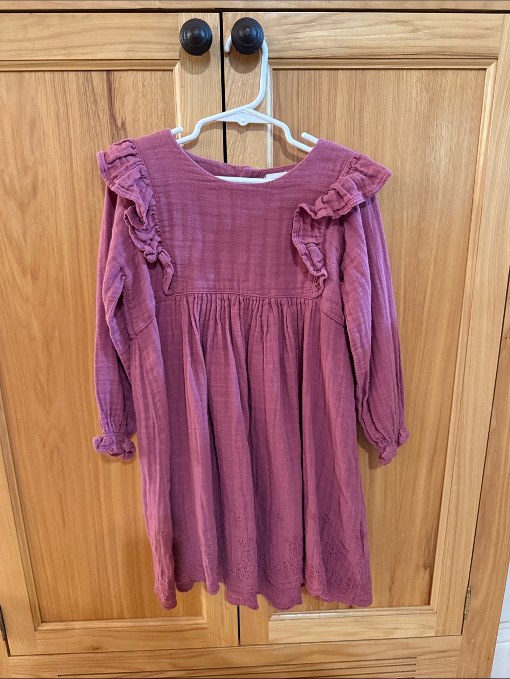 Jamie Kay Dusty Rose Ruffle Long-Sleeve Dress